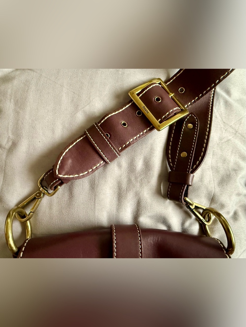 euc Roots Canada Women’s Purple Leather shoulder Bag - Picture 8 of 10